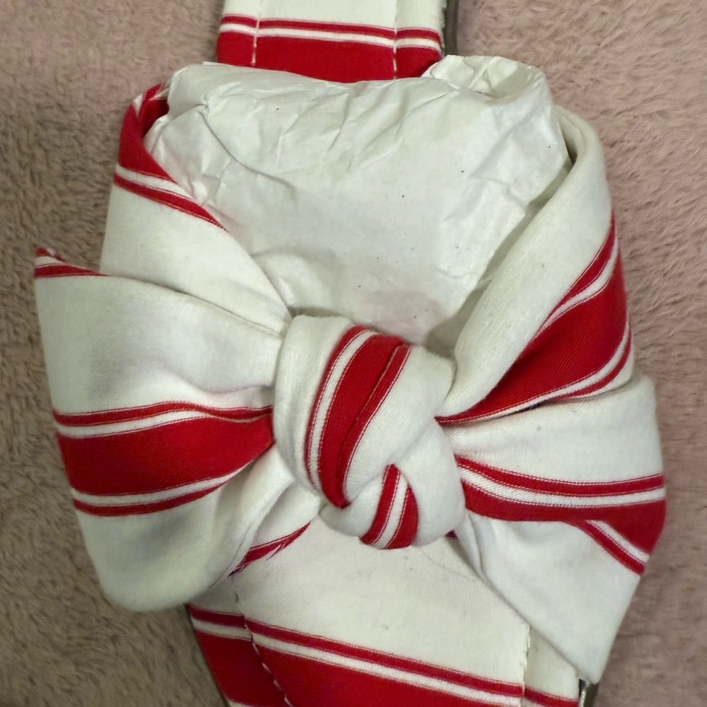 🟢🟢J. Crew Red and White Striped Sandals - Picture 3 of 4